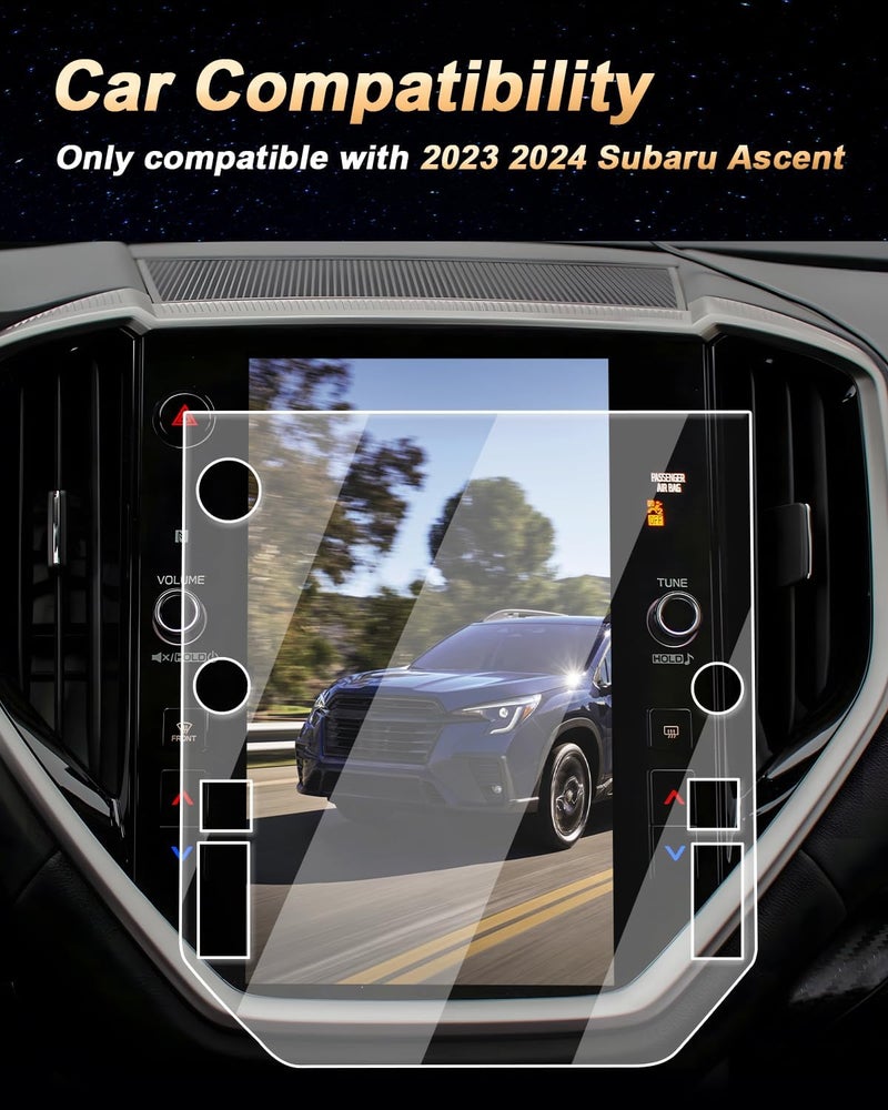 EcoZen Screen Protector For 2023-2026 Subaru Ascent - 11.6-Inch Navigation HD Tempered Glass Film For 2023-2026 Ascent(Base/Premium/Onyx Edition/Limited/Touring) Accessories 9H Hardness - Anti Fingerprints - Image 2